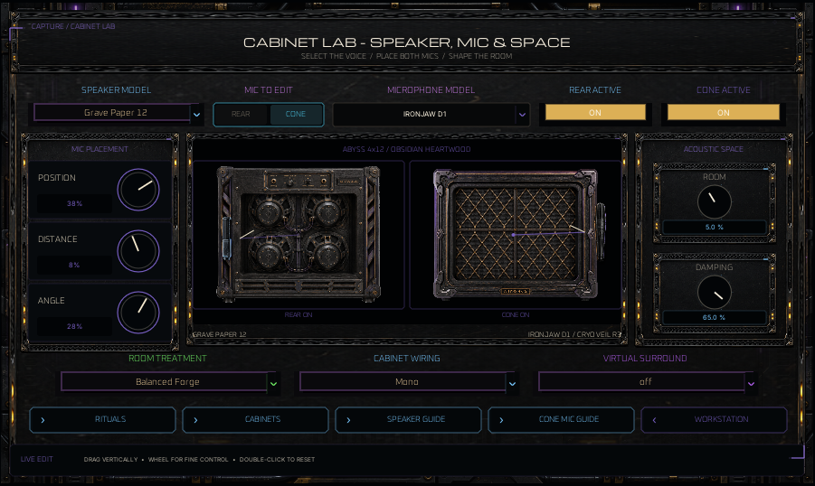 Cabinet Lab panel in Obsidian Wraith